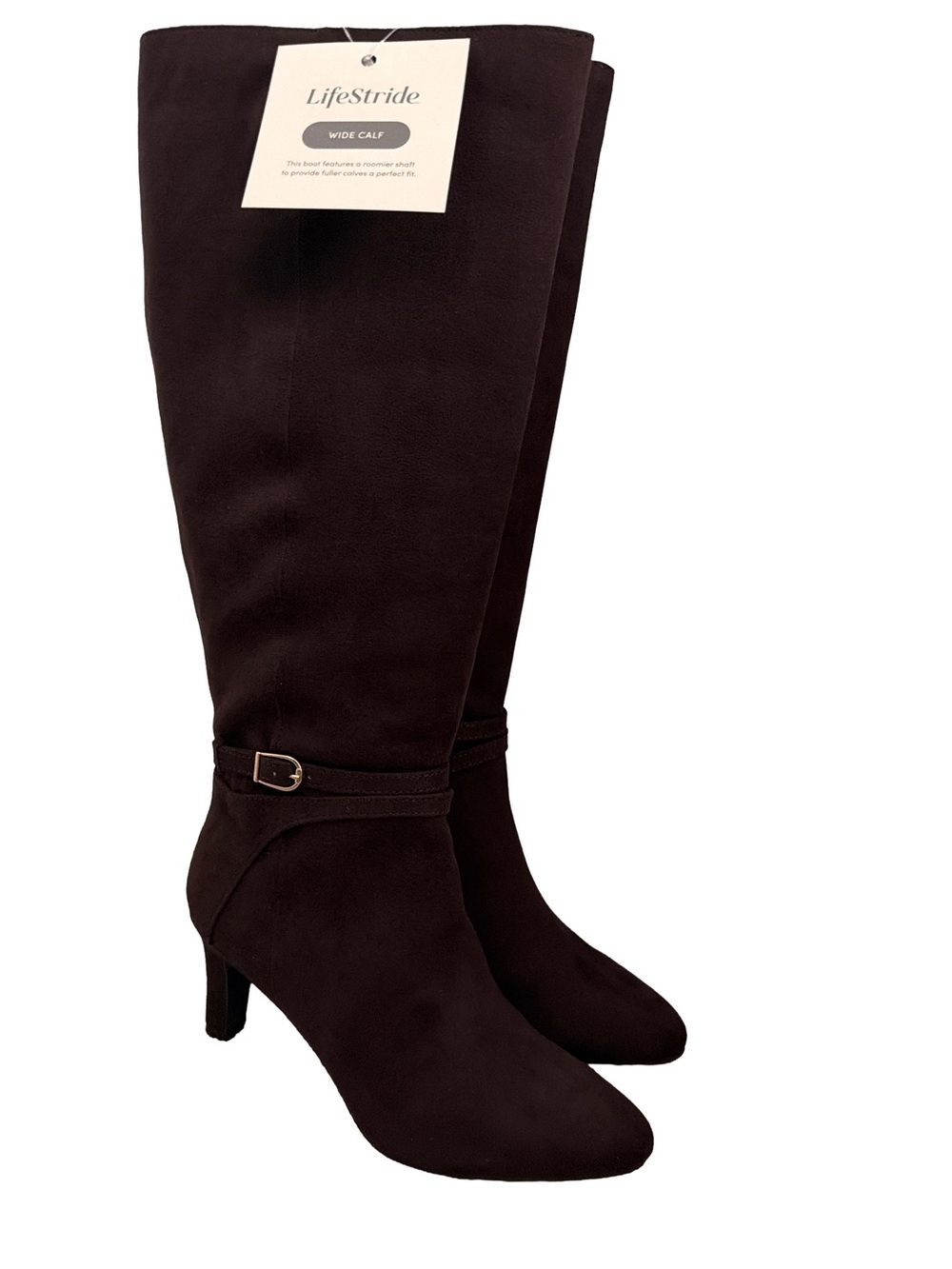 LifeStride Women's Guild Tall Knee High Boots, Dark Chocolate, Size 7W Wide Calf